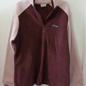Columbia Women's Burgundy and Pink Cowl Neck Sweater